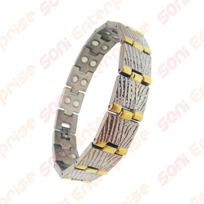 Mens Jet Black Finish Titanium Magnetic Bracelet Health 44 Magnets Therapy  | eBay